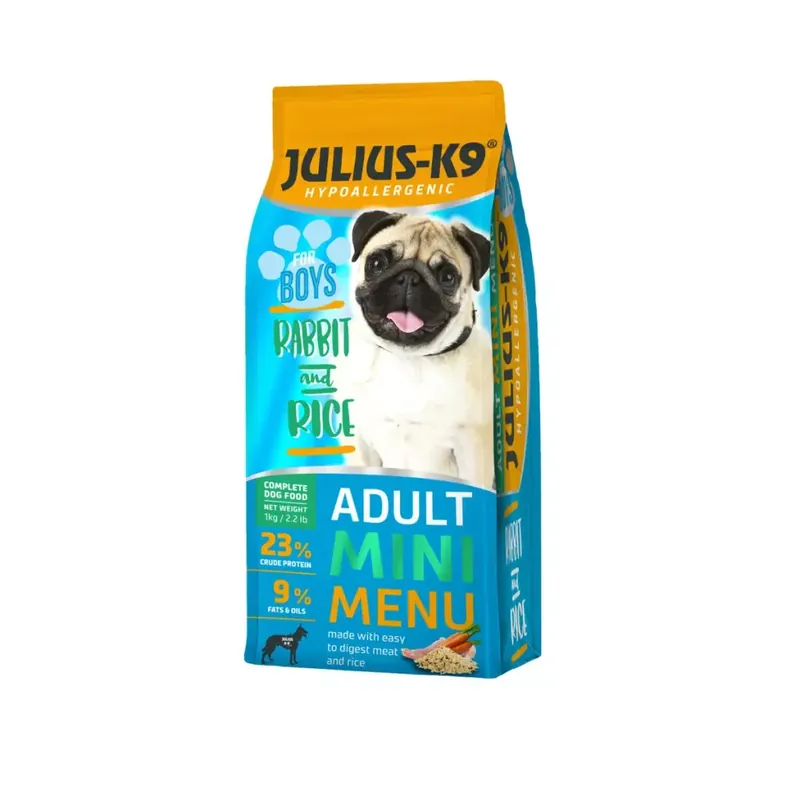 Julius K9 hipoallergén adult száraz kutyaeledel kan nyúl&rizs 1kg Rendeld meg most