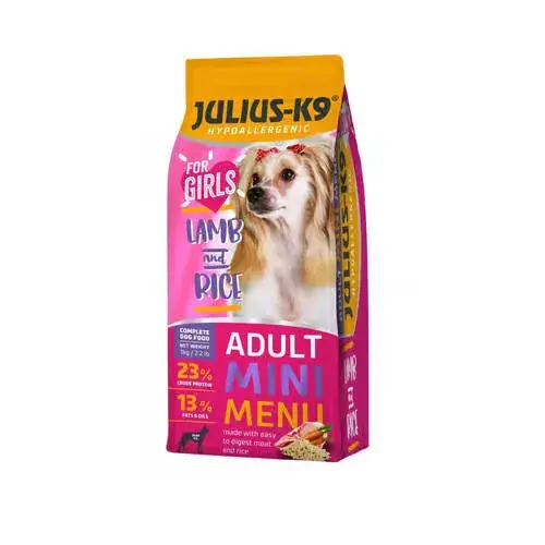 Julius K9 hipoallergén adult száraz kutyaeledel szuka bárány&rizs 1kg Árcsökkenés