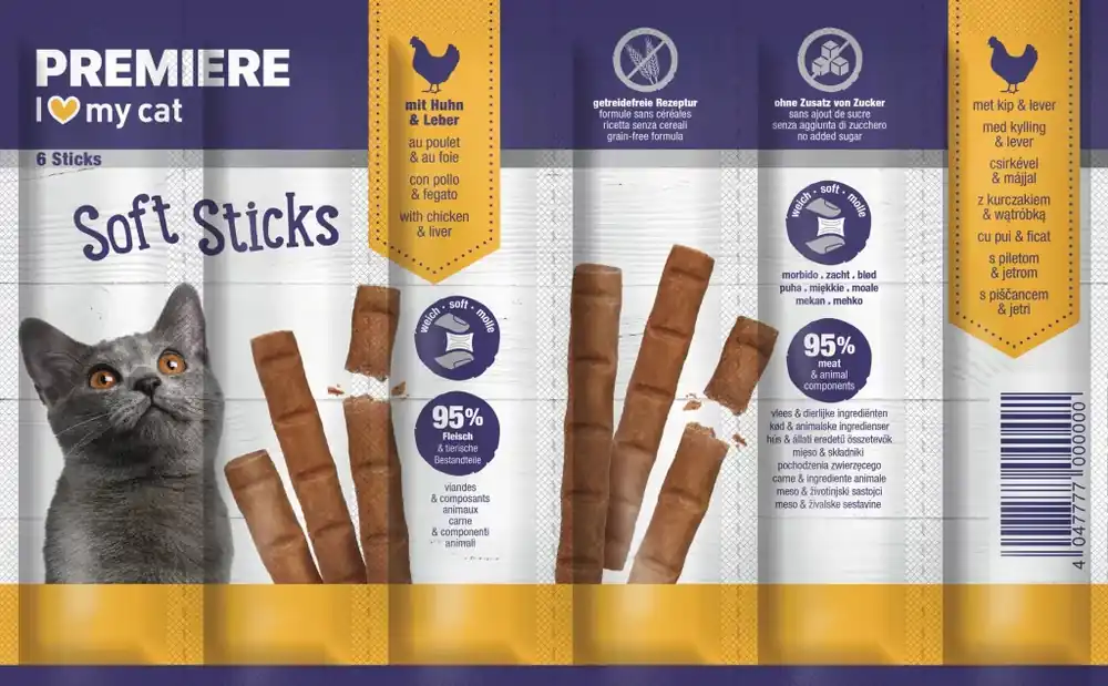 Premiere Sticks macska jutalomfalat csirke&máj 10x6x6g Olcsó