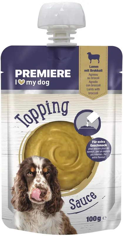 Azonnal elérhető Premiere öntet kutyáknak bárány&brokkoli 6x100g