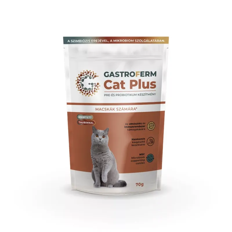 Gastroferm Cat Plus Pre- és probiotikum készítmény macskáknak 70g Újdonság