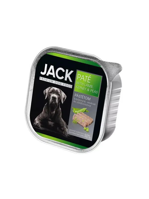 Utolsó esély JACK gabonamentes nedves kutyaeledel bárány&vese&borsó pástétom 12x150g