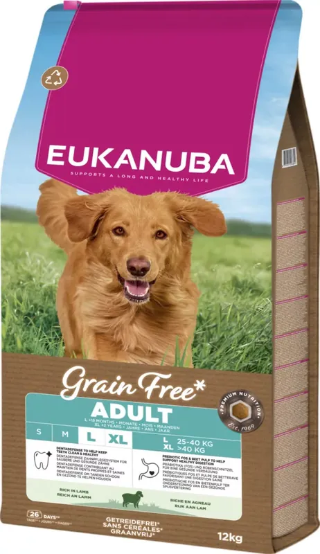 Eukanuba gabonamentes Large Breeds száraz kutyaeledel felnőtt bárány 12kg Csak ma
