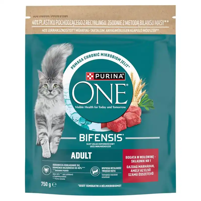Purina ONE Bifensis Adult száraz macskaeledel marha 750g Népszerű