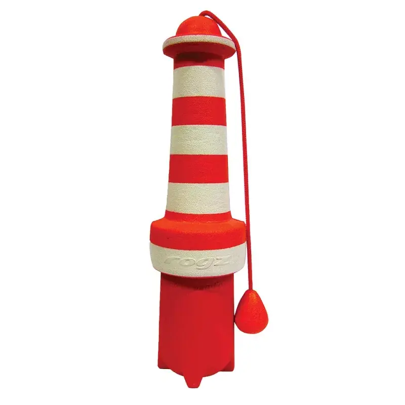 Csak ma Rogz világítótorony kutyajáték piros/fehér 25cm