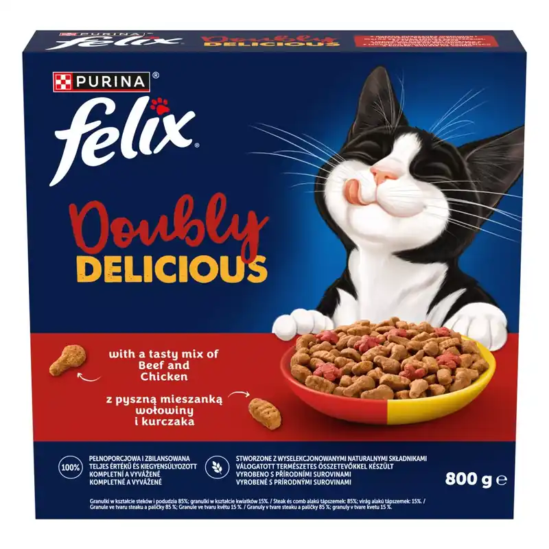 Felix Doubly Delicious marha&csirke&cékla száraz macskaeledel 800g Rendeld meg most
