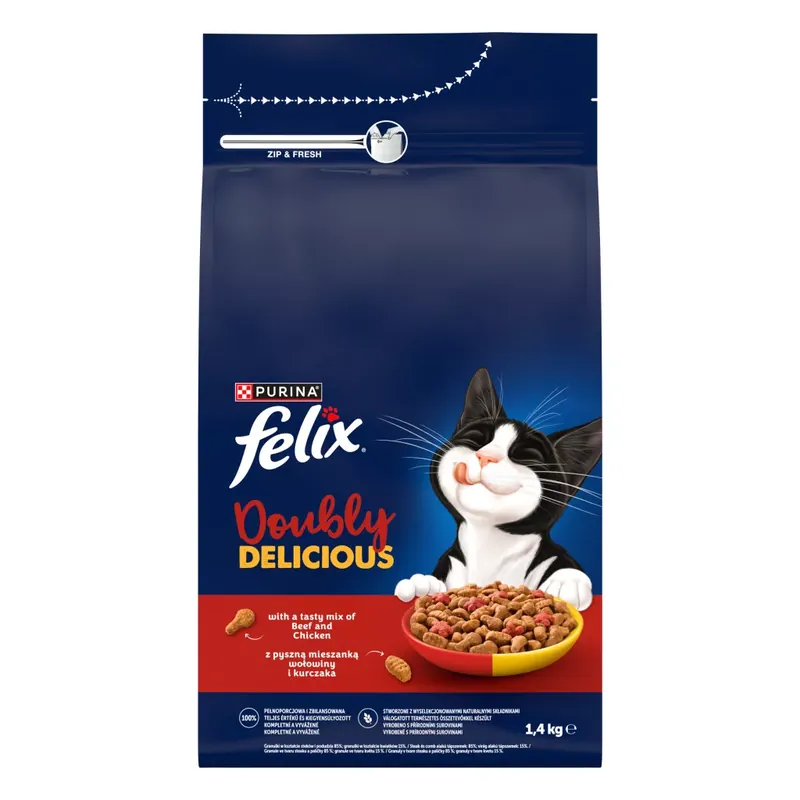 Felix Doubly Delicious marha&csirke&cékla száraz macskaeledel 1,4kg Gyors kiszállítás