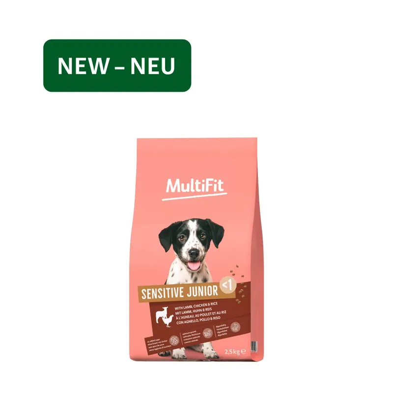 Ajánlat MultiFit Sensitive junior száraz kutyaeledel bárány&csirke&rizs 2,5kg