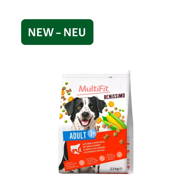 MultiFit Benissimo adult száraz kutyaeledel marha&zöldség 2,5kg Utolsó esély