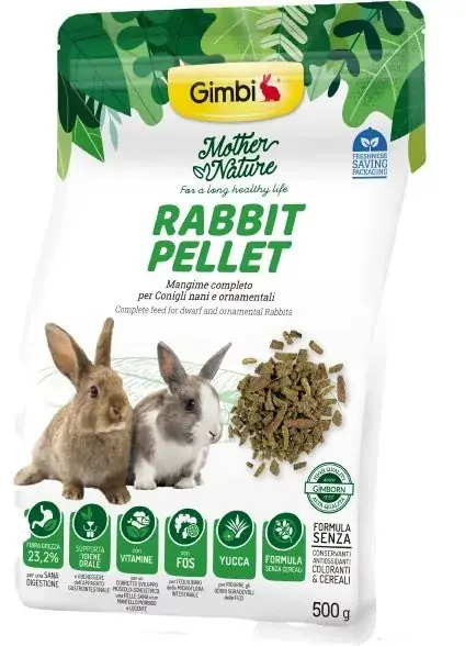 Szezonális akció GIMBI Mother Nature szárított nyúleledel pellet 500g