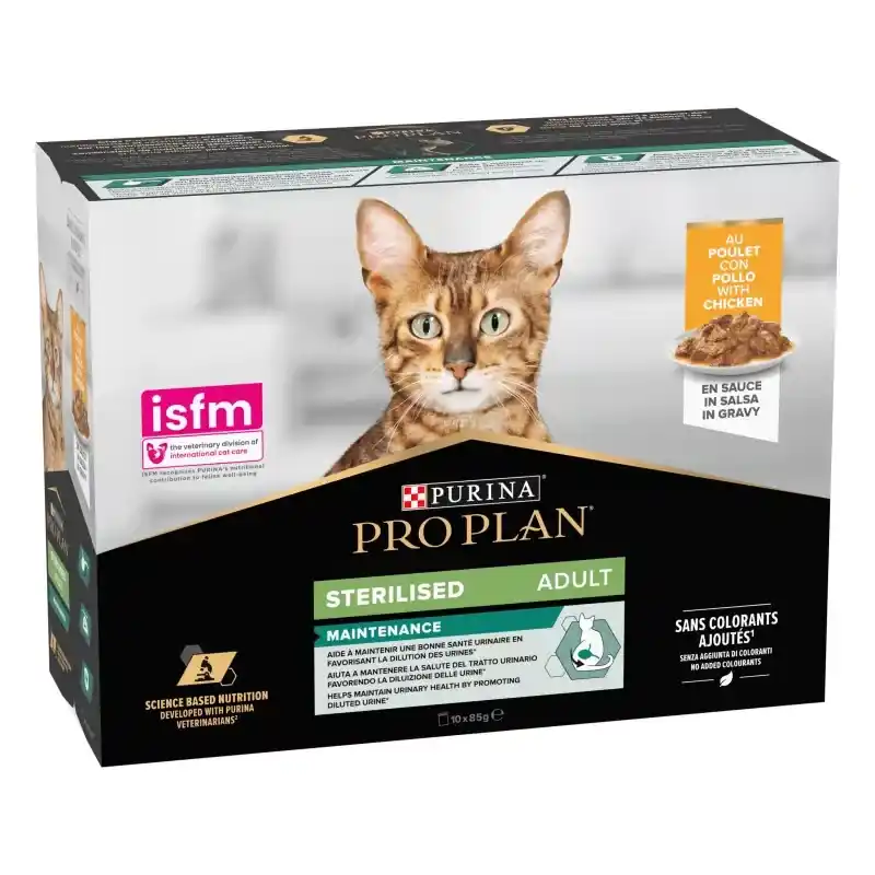 Pro Plan Sterilised Maintenance nedves macskaeledel tasak MP csirke 10x85g Újdonság