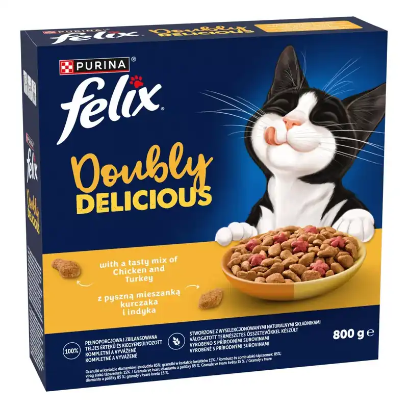 Felix Doubly Delicious száraz macskaeledel csirke&pulyka 800g Vedd meg most
