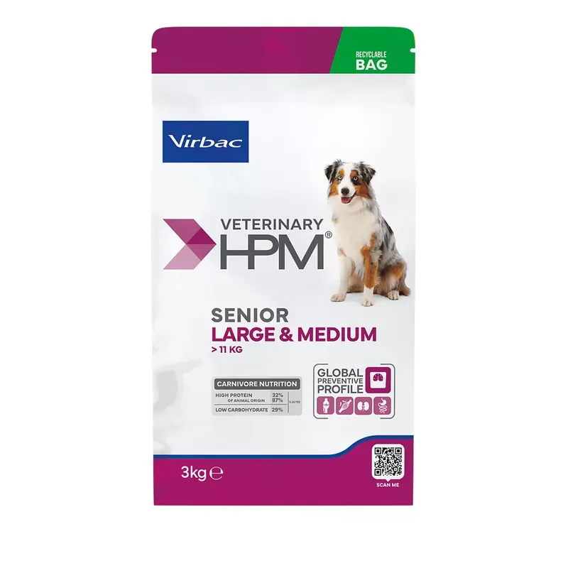 Outlet Virbac Veterinary HPM száraz kutyaeledel Large&Medium senior 3kg