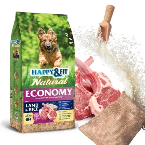 Végkiárusítás Happy&Fit Natural Economy Adult with Lamb and Rice