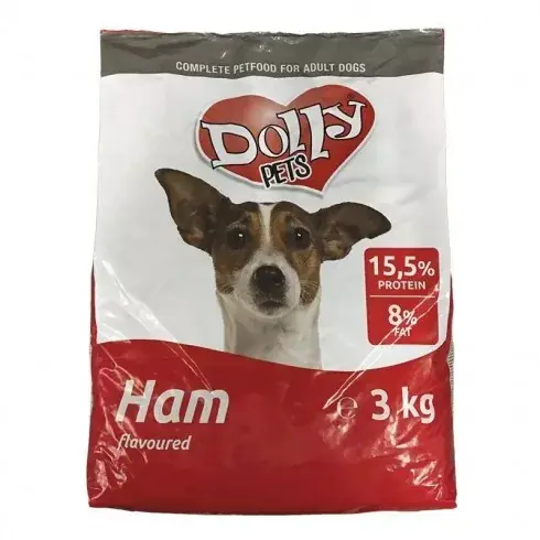 Biztonságos fizetés Dolly Dog Száraz Kutyaeledel Sonkás 3kg