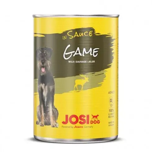 Exkluzív ajánlat JosiDog Game in Sauce konzerv kutyáknak 415g