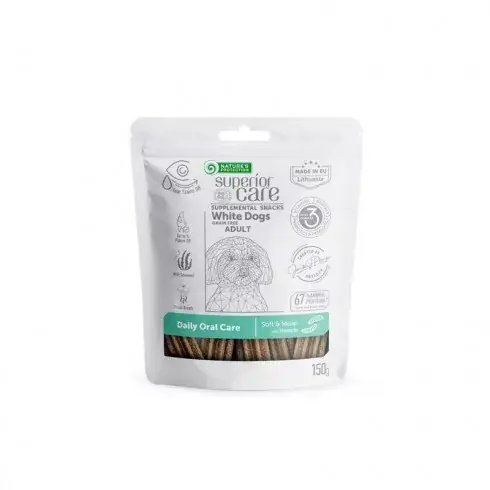 Natures Protection SC White Dog GF Adult Oral care Insects Snack 150g Azonnal elérhető
