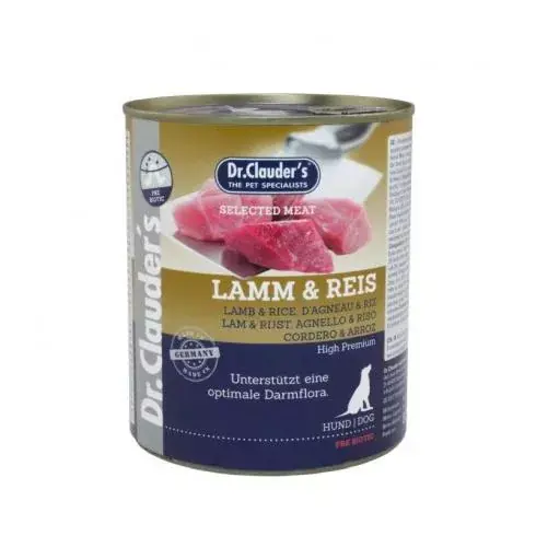 Kiárusítás Dr.Clauders Dog Selected Meat Bárányos és rizses konzerv 800g