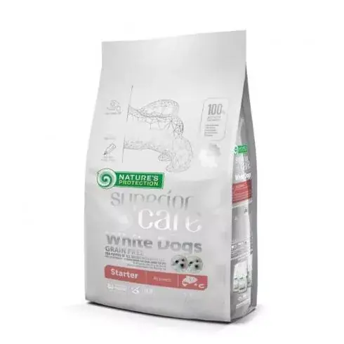 Alacsony ár Natures Protection Dog Starter SC White Grain Free Salmon