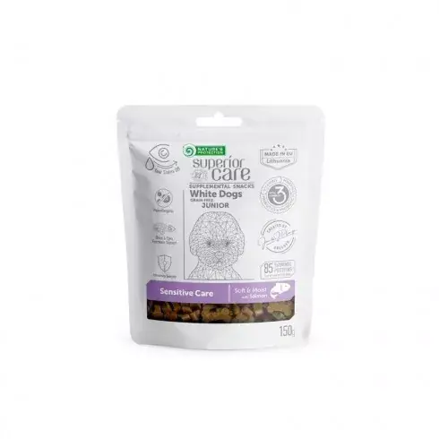 Szuper ajánlat Natures Protection SC White Dog GF Junior Sensitive Care Salmon Snack 150g