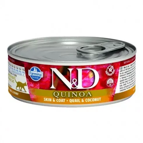Szezonális akció N&D Quinoa Cat konzerv fürj & kókusz 80g
