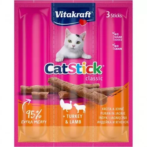 Vitakraft Cat Stick Jutalomfalat Mini Pulyka & Bárány 3x6g Népszerű