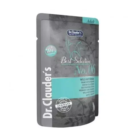 Biztonságos vásárlás Dr.Clauders Best Selection Cat No6 alutasak Vadhús sütőtökkel - Hair & skin 85g
