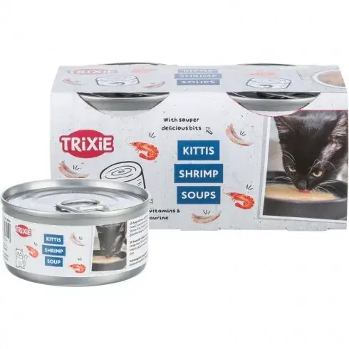 Korlátozott ajánlat Trixie Konzerv Kittis Leves Csirkével és Rákkal, 4x80g