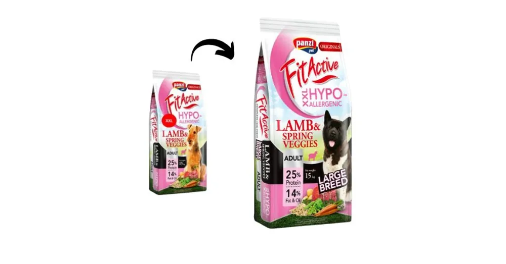 Kedvezmény Panzi FitActive ORIGINALS Adult Hypoallergenic Lamb & Spring Veggies XXL 15kg