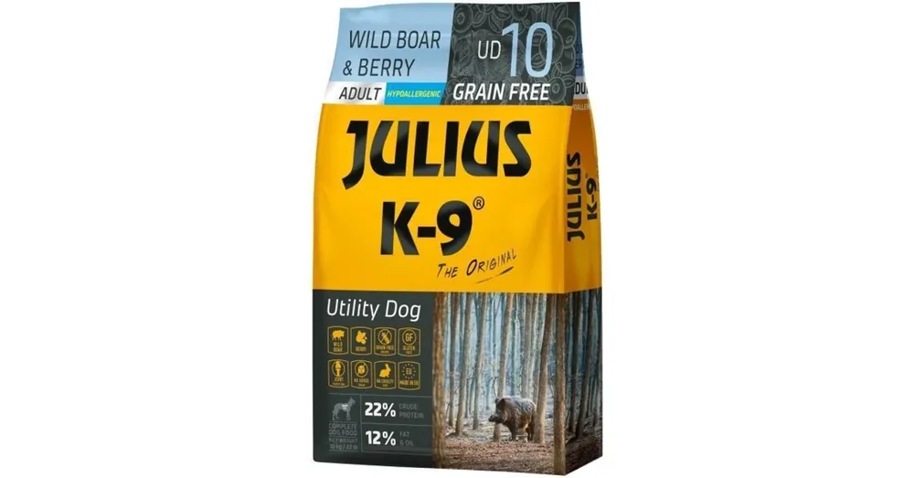 Rendeld meg most Julius-K9 GF Hypoallergenic Utility Dog Adult Wild Boar & Berry 3x10kg