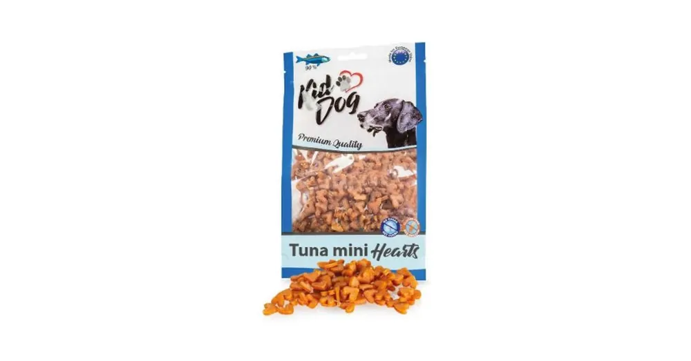 Biztonságos fizetés KidDog Mini Tuna Hearts Jutalomfalat 70g