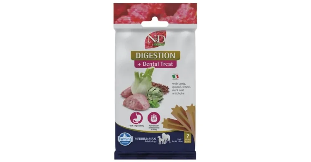 N&D Quinoa Dog Jutalomfalat Digestion Lamb Adult Med&max 100g Kedvezmény