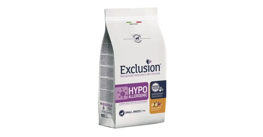 Utolsó esély Exclusion Hypoallergenic Duck & Potato Small 2kg