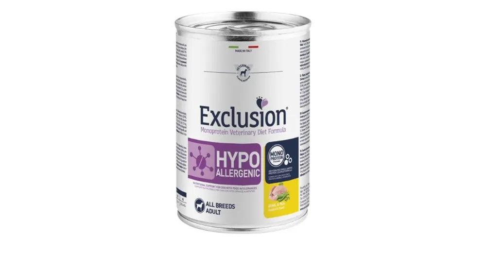 Exclusion Hypoallergenic konzerv Quail & Pea 400g Expressz kézbesítés
