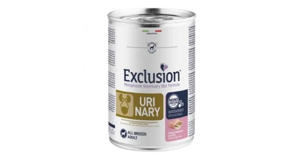 Exclusion Urinary konzerv Pork & Sorghum and Rice 400g Korlátozott ajánlat