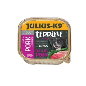 Akció Julius-K9 Dog Terrine Adult Pork&Spinach - nedveseledel (sertés,spenót) 150g