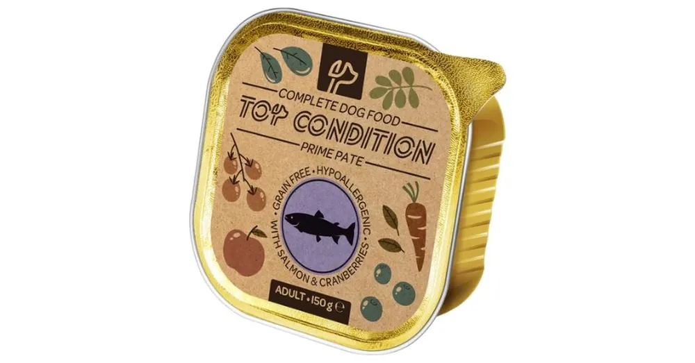 Top Condition alutálkás kutyaeledel lazac-áfonya 150g Különleges ajánlat