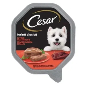 Olcsóbb Cesar Alutálcás kutyaeledel 150g marha-máj