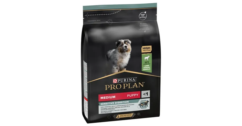 Expressz szállítás Purina Pro Plan Medium Puppy Sensitive Digestion bárányban gazdag száraz kutyaeledel 12 kg