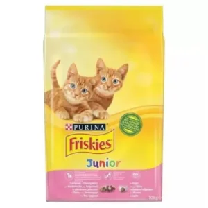 Akció FRISKIES Junior Csirkével, tejjel és hozzáadott zöldségekkel száraz macskaeledel 10 kg