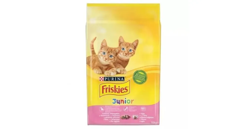 Akció FRISKIES Junior Csirkével, tejjel és hozzáadott zöldségekkel száraz macskaeledel 10 kg