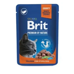 Brit Premium Cat Pouches Salmon for Sterilised 100g Kedvezményes ár