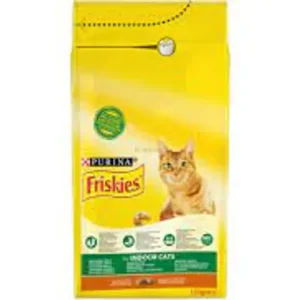 Árengedmény Friskies Indoor Csirkével és hozzáadott kerti zöldségekkel száraz macskaeledel 1,5 kg