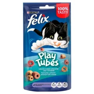 Felix Play Tubes Hal és Garnélarák ízű macska jutalomfalat 50g Gyors kiszállítás