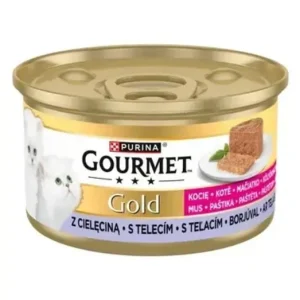 GOURMET GOLD Kitten Pástétom Borjúval nedves macskaeledel 12x85g Szezonális akció