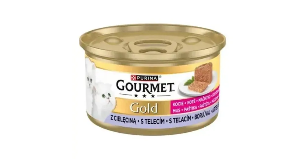 GOURMET GOLD Kitten Pástétom Borjúval nedves macskaeledel 12x85g Szezonális akció