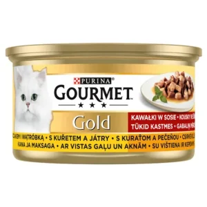 Olcsóbb GOURMET GOLD Csirkével és májjal szószban nedves macskaeledel - 12x85 g