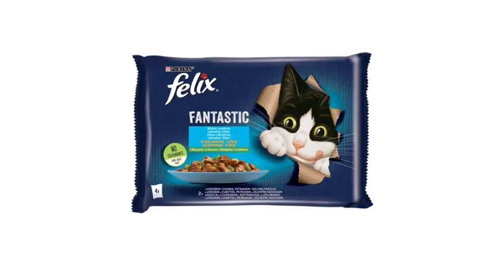Csak ma Felix Fantastic Lazaccal és cukkinivel és Pisztránggal és zöldbabbal aszpikban nedveseledel 4x85g