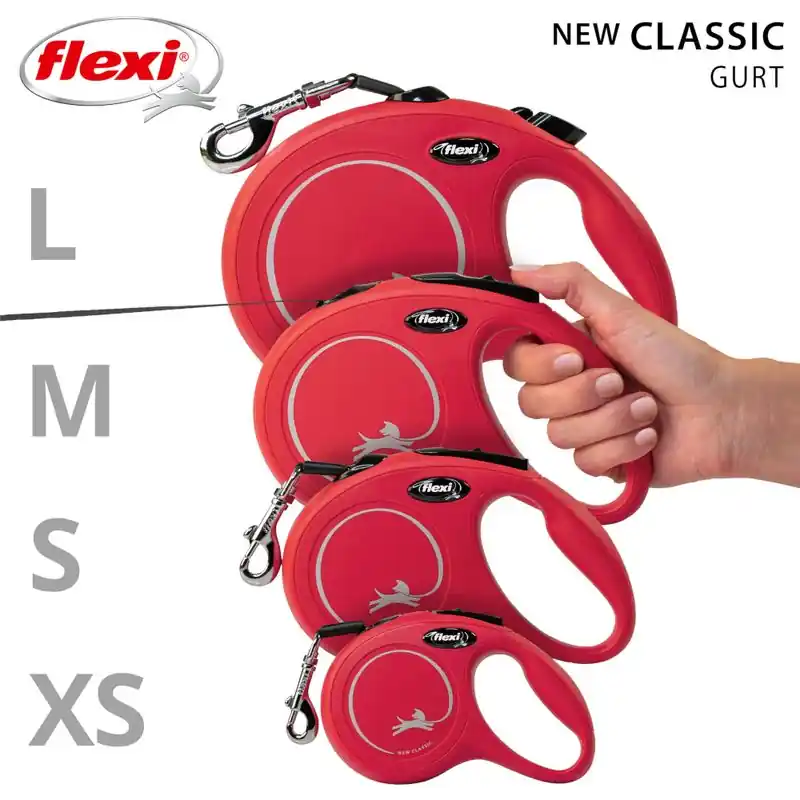 Expressz szállítás flexi Classic szalagpóráz, XS, piros, 3 m