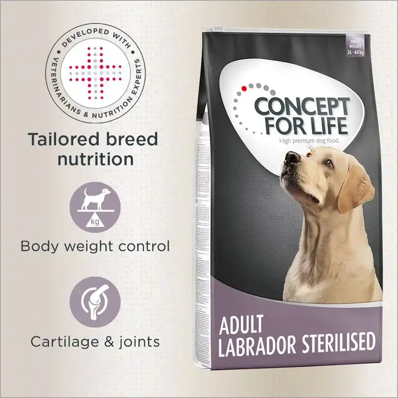 Concept for Life Labrador Sterilised - gabonamentes Biztonságos vásárlás